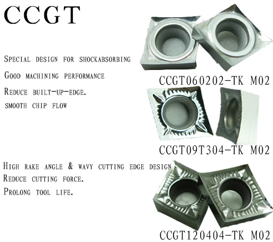 Lama CNC 10 pezzi CCGT060202 / CCGT09T304 / CCGT120404 inserti per tornitura alluminio affilato