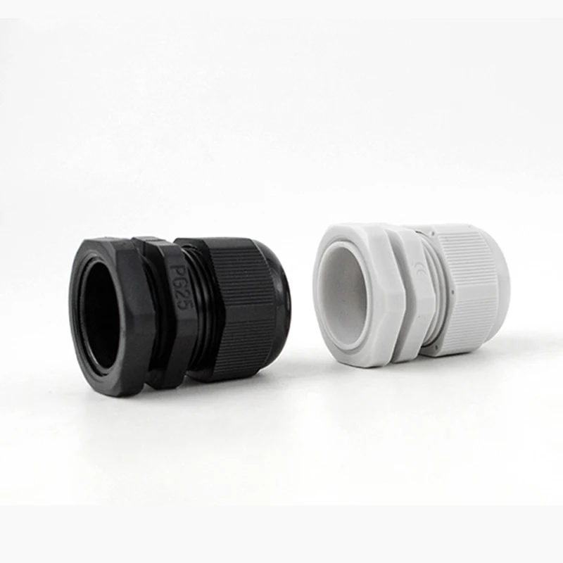 Glándula de Cable impermeable, junta de sellado de plástico Gris, M8, M12, M16, M20, M25, M32, M40, M50, M63, nailon, IP68, blanco, 10 unidades