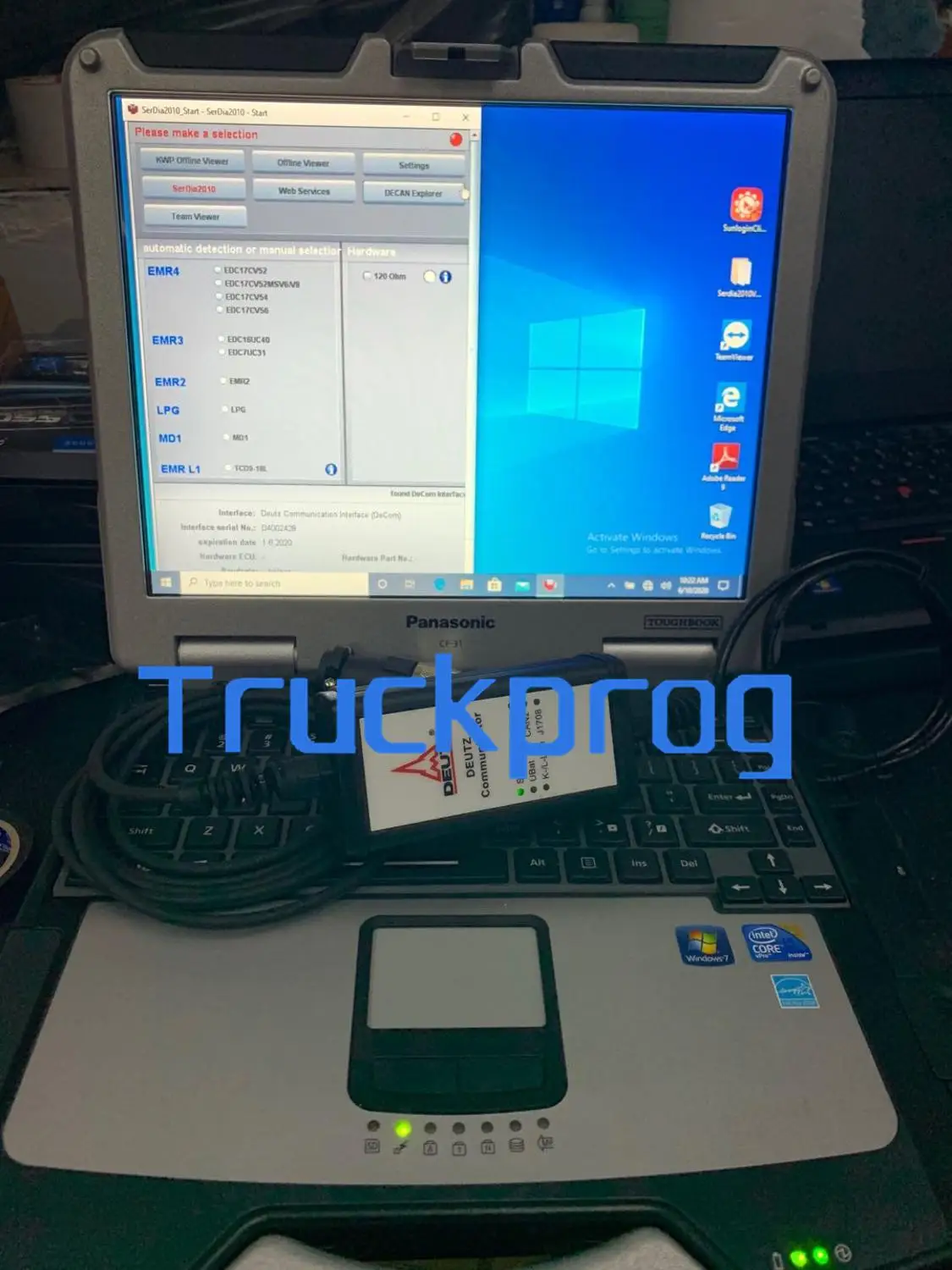 

for Deutz DECOM controllers SerDia for DEUTZ DIAGNOSTIC tool Deutz SerDia full level+Thoughbook CF31 laptop