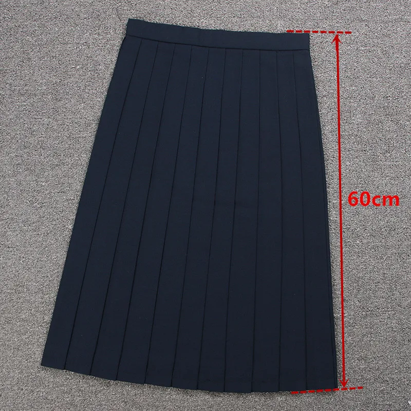 Schule Kleider Sailor Anzug Plain Plissee Rock Jk Uniformen Cosplay College Mittleren Schule Kostüm Schwarz Blau Grau 60CM & 80CM Rock