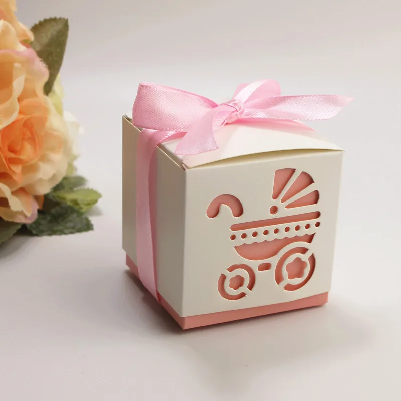 10pcs Newborn Baby Boxes Footprints Candy Packaging