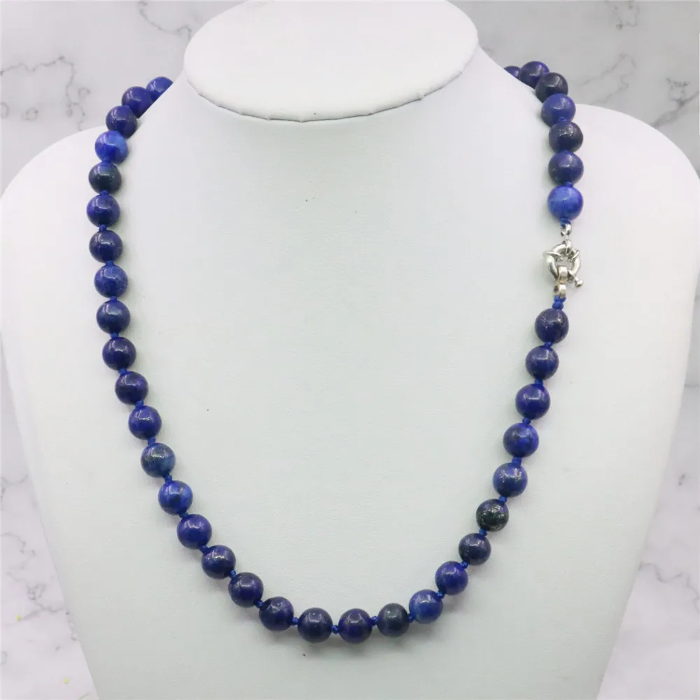 Jewelry set 8mm Egyptian Lapis Lazuli Round Beads necklace bracelet earrings Natural Stone Christmas gifts BV110 Wholesale Price