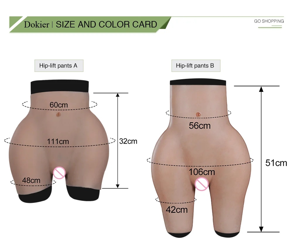 Dokier No-oil Silicone Realistic Vagina Hip Pants Crossdresser Pussy Pants Transgender Artificial Sex Fake Enhancer Hip Lift