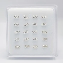 925 Sterling Silver 8 Shape Nose Stud Nariz Piercing Nostrial Jewelry 20pcs/lot