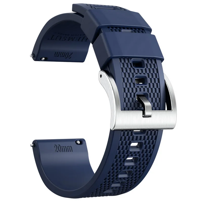 Hemsut Smart Silicone Watch Bands 18mm 20mm 22mm  Quick Release Rubber For Galaxy  Watch Strap  Man Women Soft Replacement