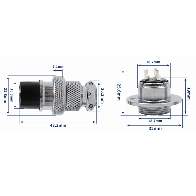 Waterproof GX16 GX20 French Circular Aviation Connector 6/4/5/3/7/8/9/10/12/14/15Pin Male Female AV Industry Power Socket Plug