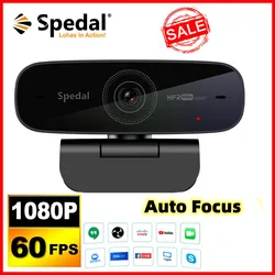 Spedal-Webcam com Microfones, Full HD, USB, Stream de Câmara para PC, MAC, Negócios, Conferência, 1080p, 60fps