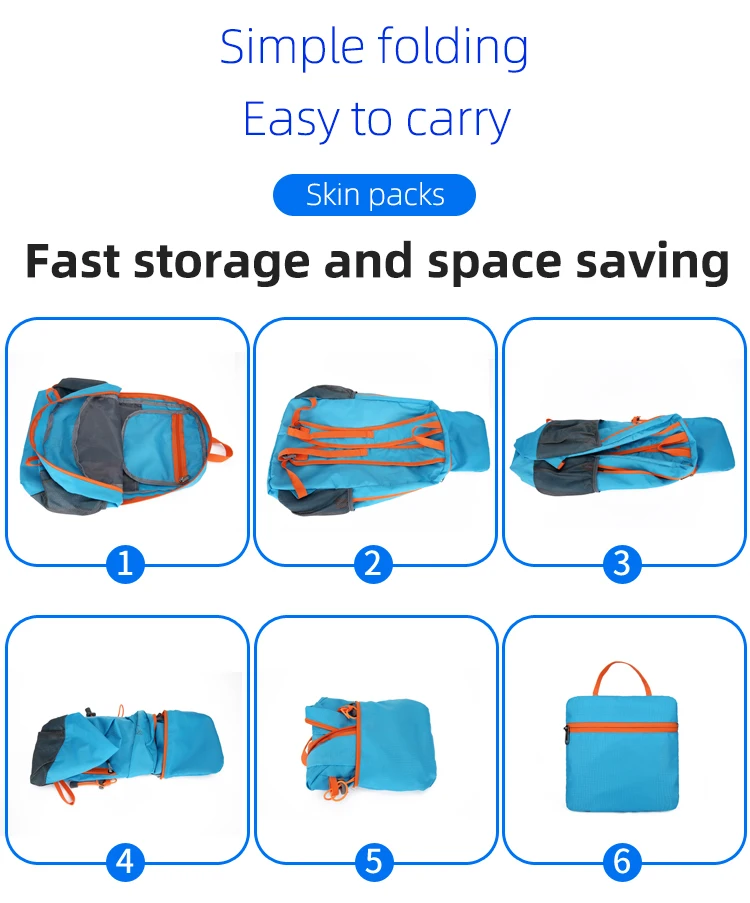 22L tragbarer faltbarer Rucksack, zusammenklappbare Bergsteigertasche, ultraleicht, Outdoor, Klettern, Radfahren, Reisen, Rucksack, Wandern, Tagesrucksack – Detail 7