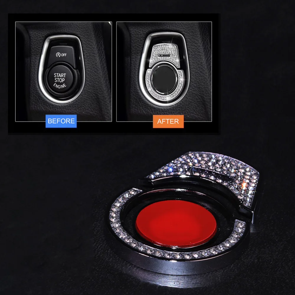 

Crystal Rhinestones ENGINE START STOP Switch Button Trim Covers Sticker Fit For BMW X1 X3 X4 X5 X6 320li 3/5 Series Car Styling