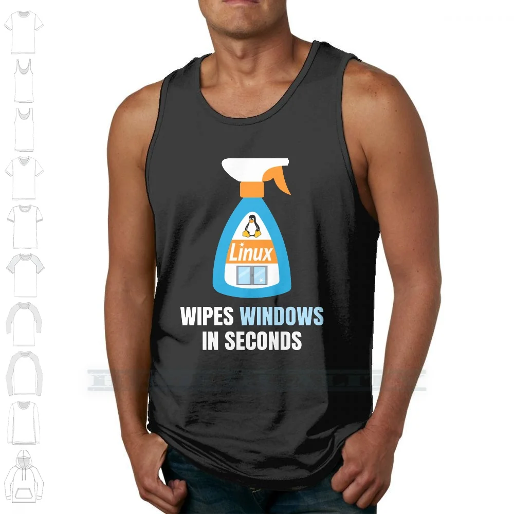 Funny Linux Windows Cleaner 100% Cotton T Shirt Funny Linux Gnu Ubuntu Debian Arch Fedora Tux Programmer Programming Developer