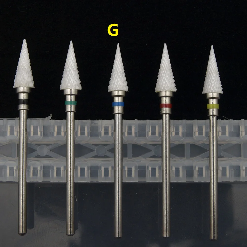 Brocas de cerámica de carburo para uñas, brocas para cortaúñas de fresado giratorio, máquina de perforación eléctrica para herramientas de manicura