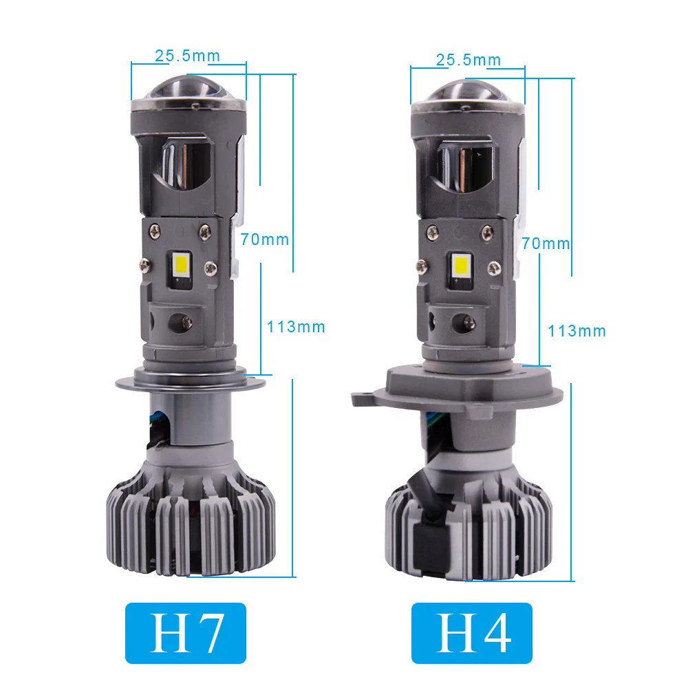 H7 H4 mini Projector Lens For Automobile Motorcycle High Low Beam LED Conversion Kit Lamp  Cut line Headlight 12V/24V 5500K