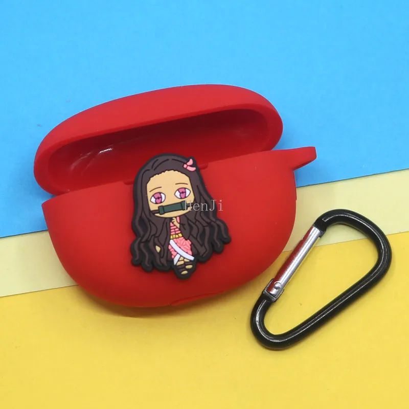 น่ารักการ์ตูน Demon Slayer หูฟังซิลิโคนสำหรับ Huawei Freebuds 4i ชุดหูฟัง Protector Shell อุปกรณ์เสริม Hook