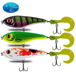 Cebo de pesca de hundimiento lento, 120mm, 49g, señuelo de pesca para lubina, Muskie Pike, capuchin, gusanos, larva, cola suave, cebo duro, señuelo de pesca