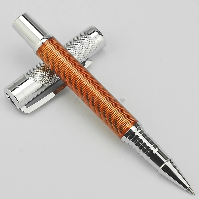 

Fuliwen Exquisite Carbon Fiber Roller Ball Pen, Yellow Color High Quality Writing Gift Pen For Office & Home & School