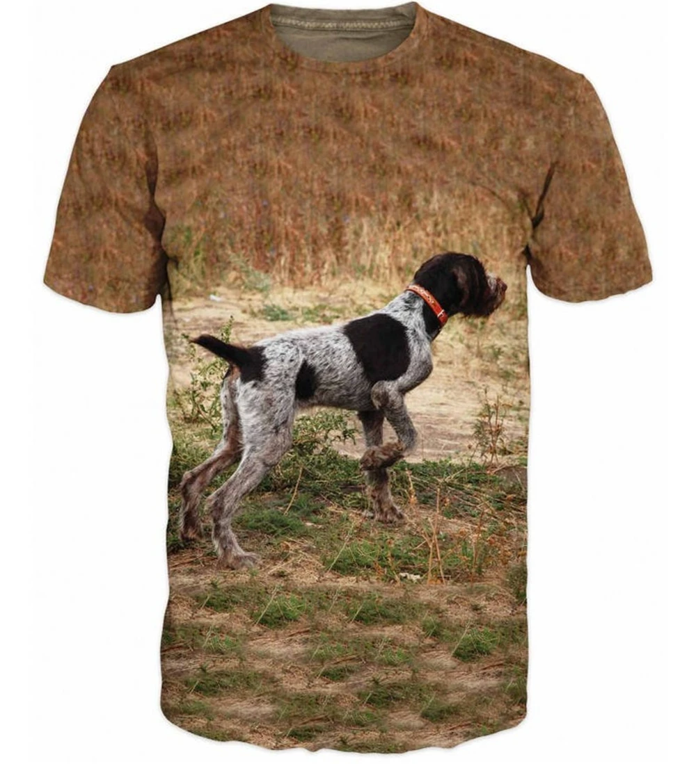 Summer Fashion Hunting Dog 3D Men\'s T-Shirt Harajuku Style Children\'s Animal Round Neck Shirt