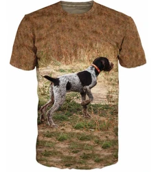 Summer Fashion Hunting Dog 3D Men's T-Shirt Harajuku Style Children's Animal Round Neck Shirt