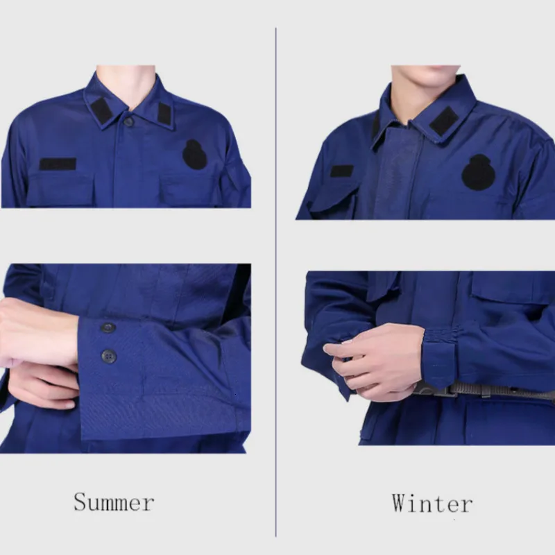 Navy Blue  Training Clothes Winter Summer Long Sleeve Wearproof Uniform Outdoor Field Jacket Pants