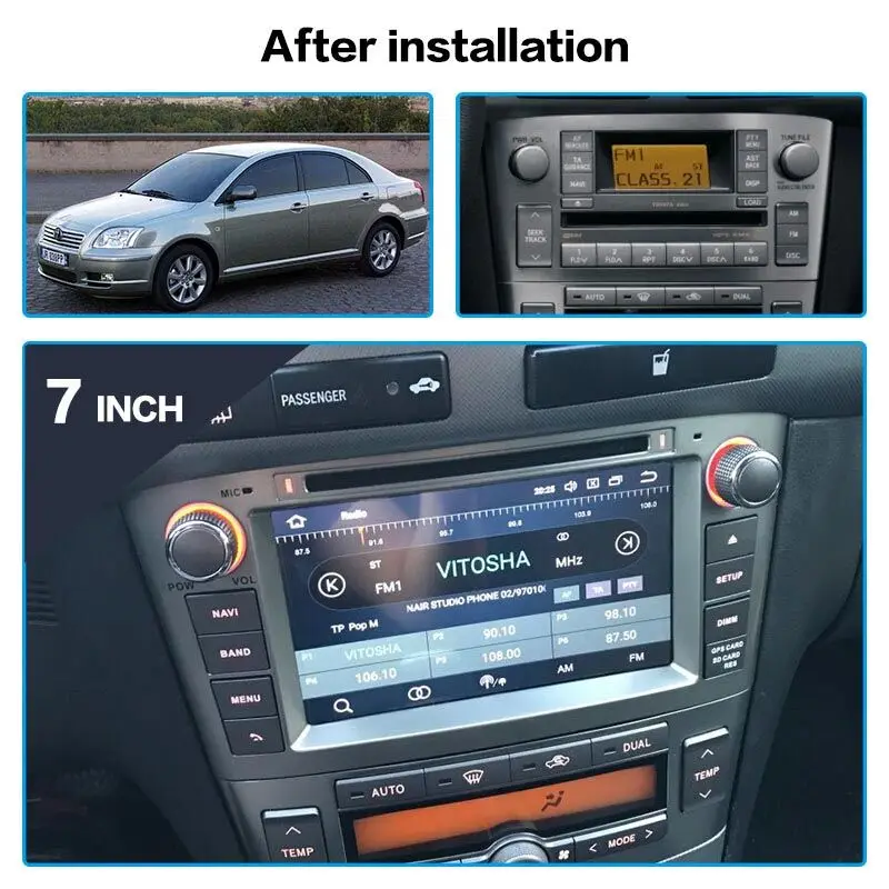 Android 13 4GB+64GB Car DVD Player For Toyota Avensis 2002-2008 T250 GPS Navigation multimedia radio tape recorder head unit