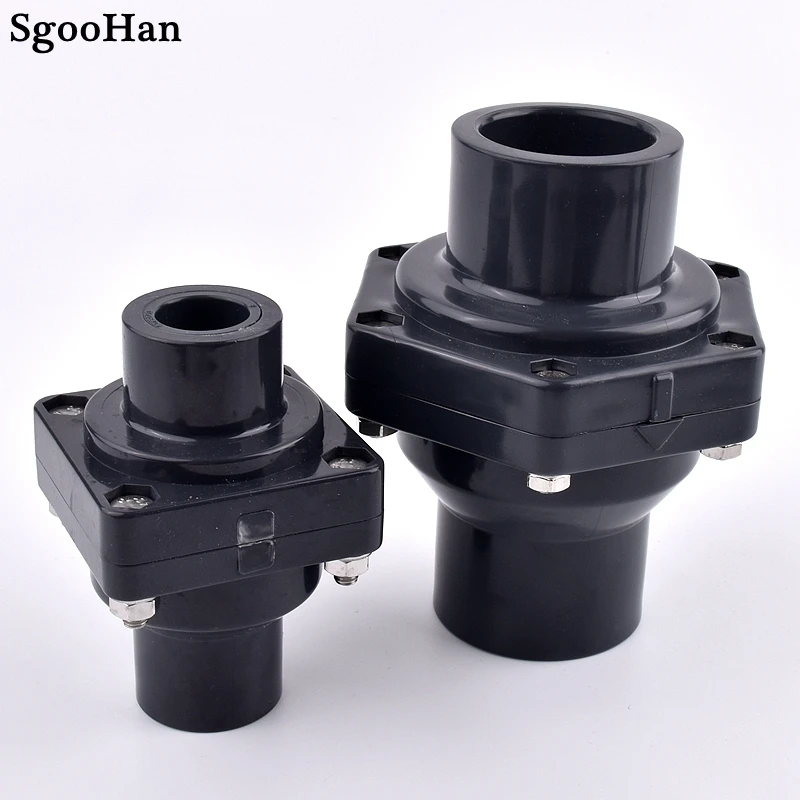 1pc I.D 20~110mm UPVC Non-Return Flap Valve Dark Grey Valve Kitchen Flue One-Way Check Water Pipe Valve