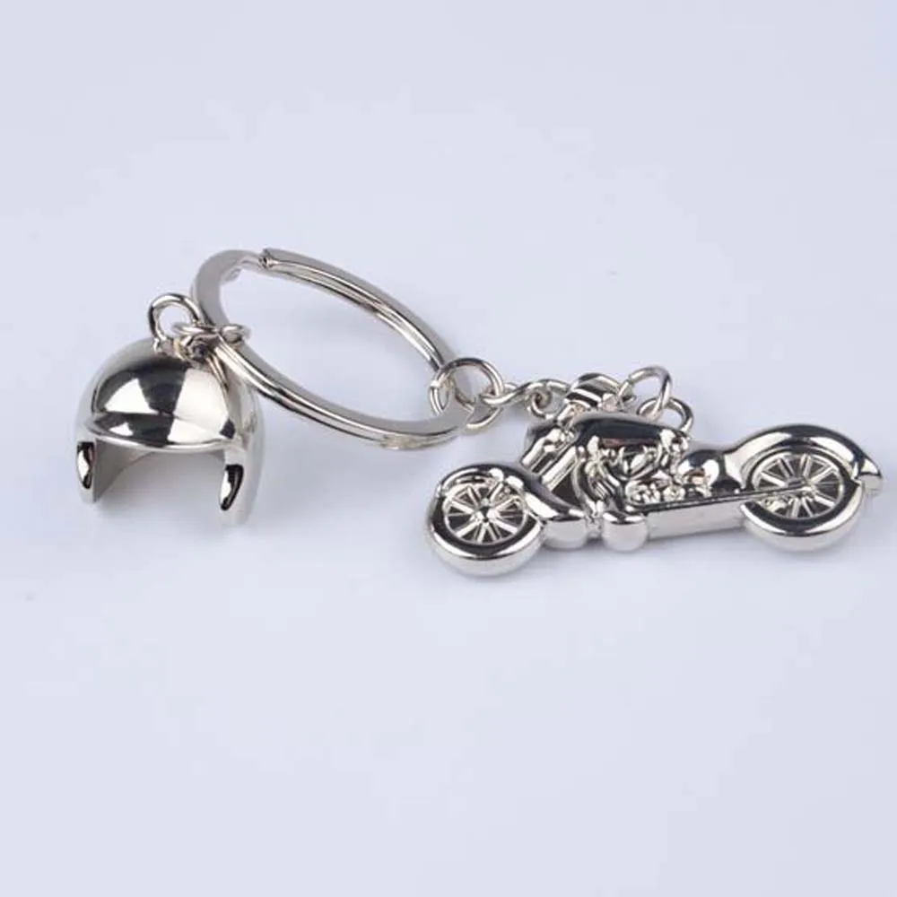 Personality Creative Motorcycle Helmet Keychain Car Keychain Metal Motorcycle Car Modeling Accessories Keychain Pendant