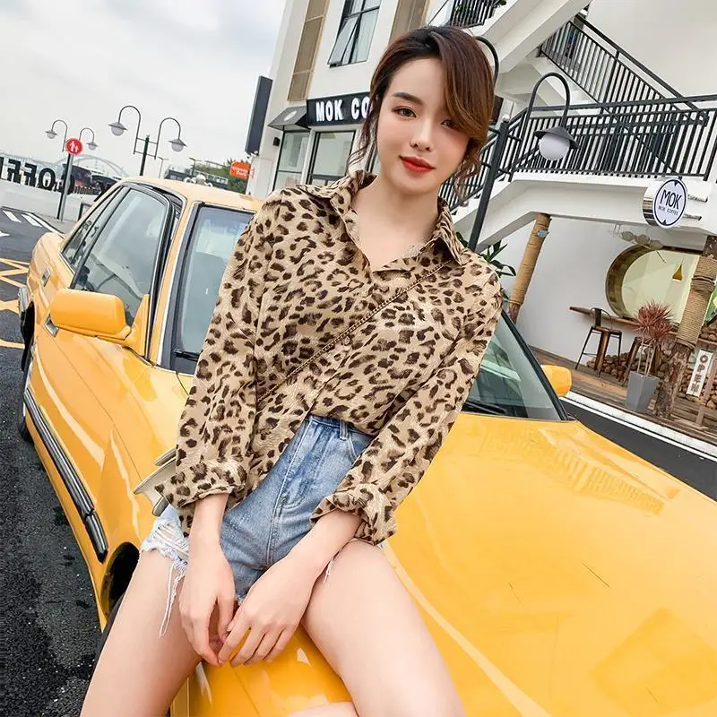 Blouse Women Shirt Leopard Print Female 20 Spring Autumn Long Sleeve Top Blusas Mujer De Moda