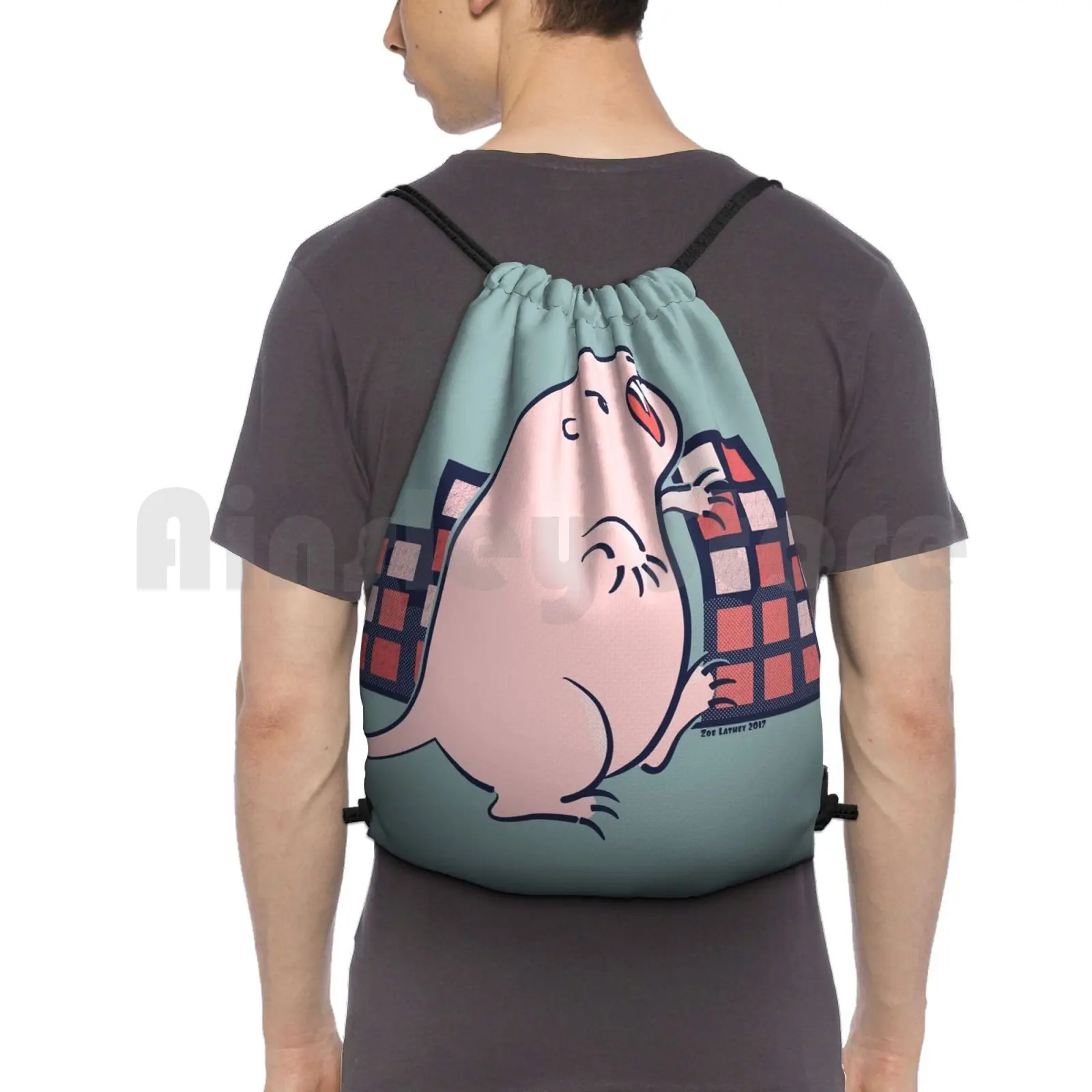 

Mole Rat Zilla Backpack Drawstring Bag Riding Climbing Gym Bag Mole Rat Mole Rat Mole Rat Zilla Mole Rat Monsters Animals