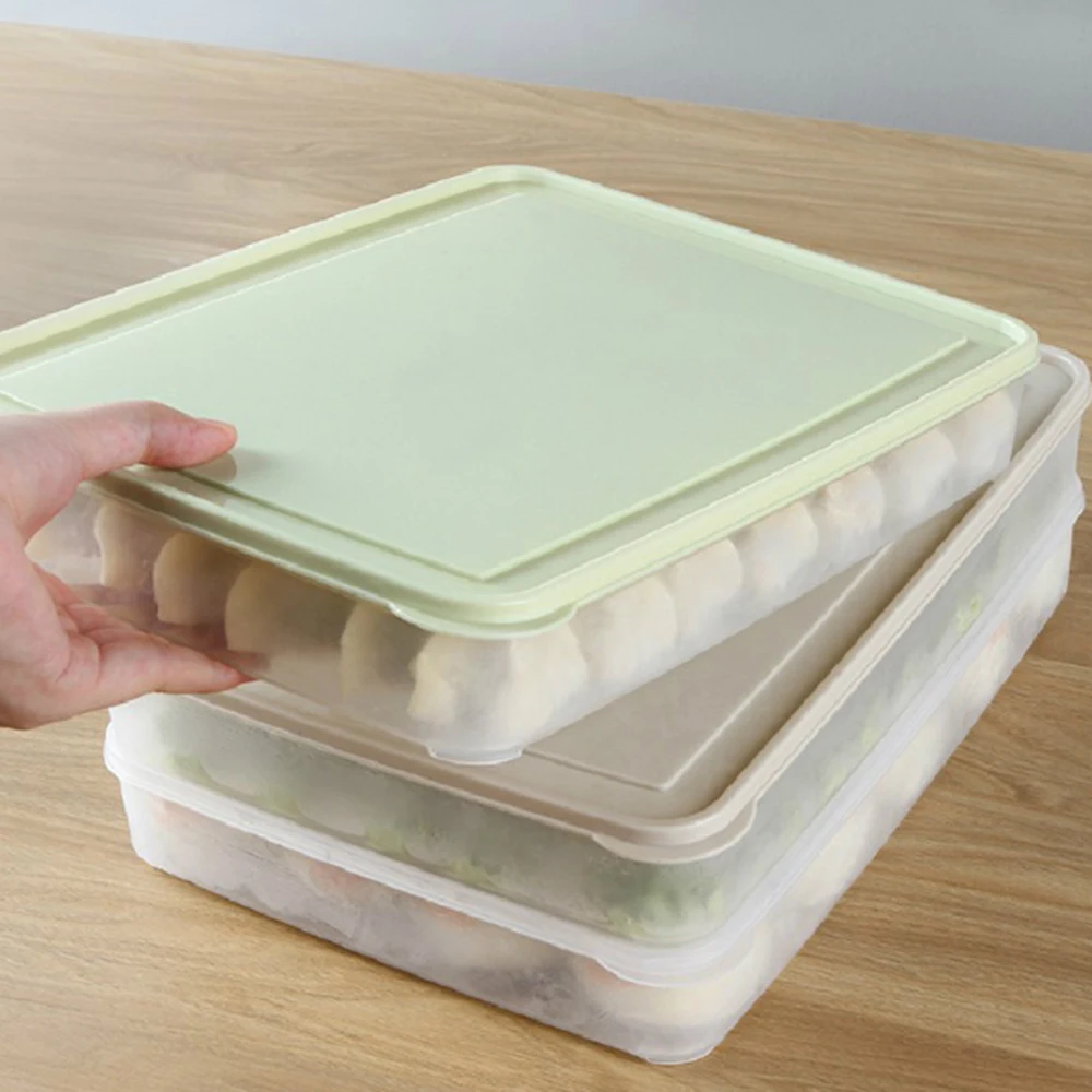 Single Layer Refrigerator Food Dumplings Airtight Storage Container Plastic Box Household storage box storage tools