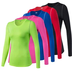 Top a maniche lunghe da allenamento attillato da donna, t-shirt da Yoga per il Fitness, traspirazione dell'umidità, corsa sul fondo, nuovo