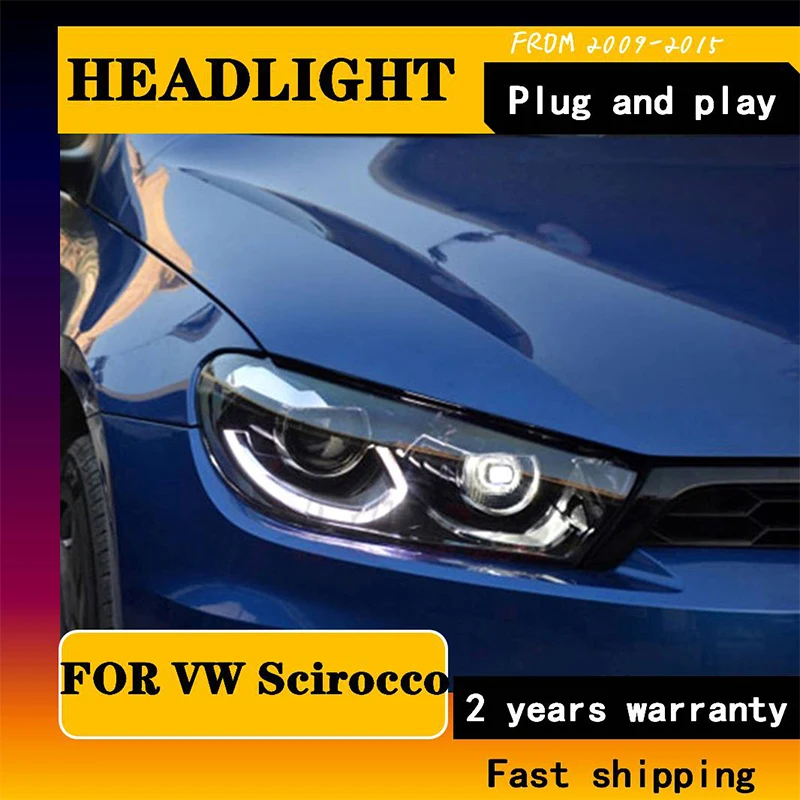 Автостайлинг для фар VW Scirocco 2009-2015 для Scirocco 1,4 T 2,0 T, передняя Биксеноновая линза двойной AM HID комплект Be