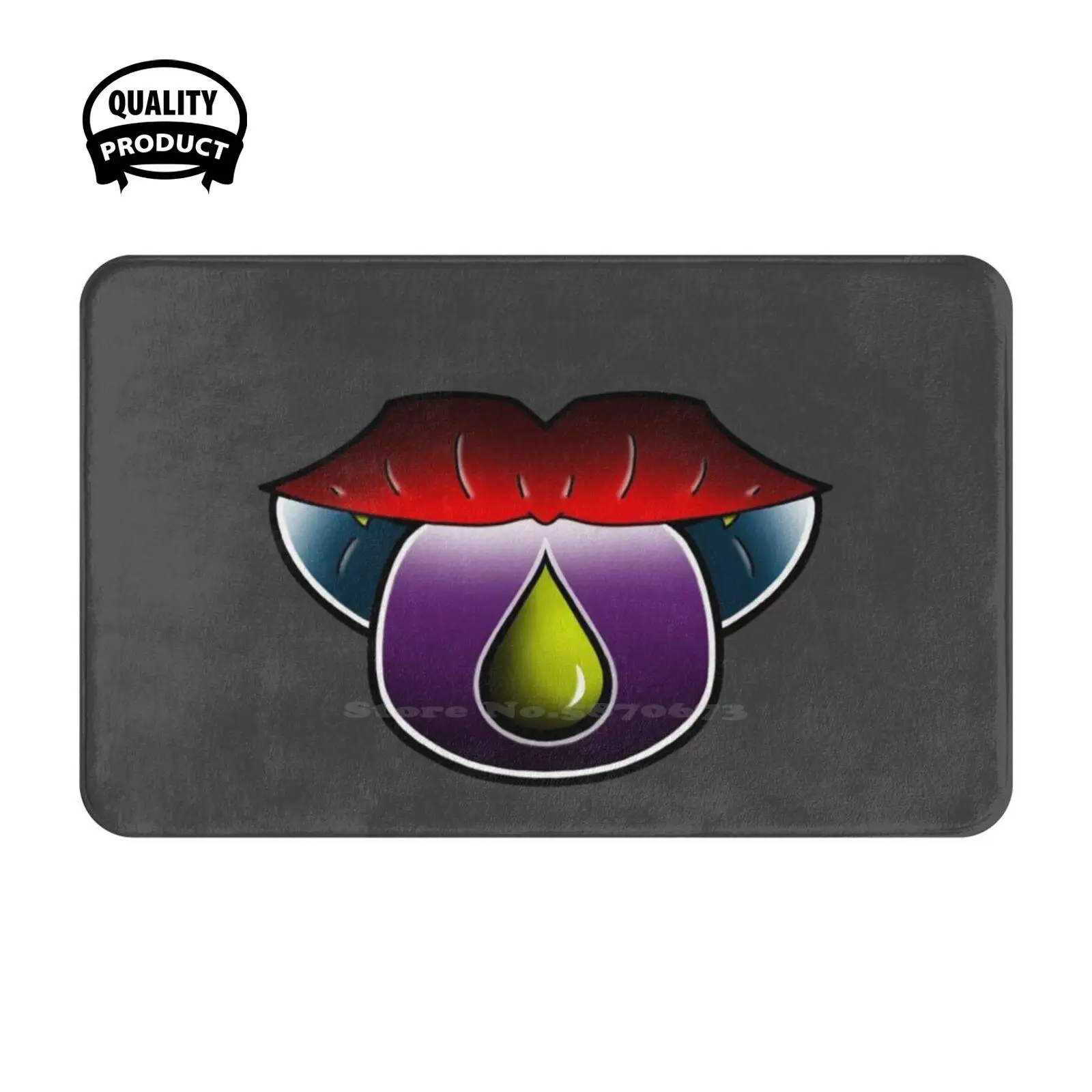 Lick Your Poison Mouth And Fangs Soft Cushion Home Carpet Door Mat Car Rug Lickyourpoison Pickyourpoison Mouth Lips Tongue