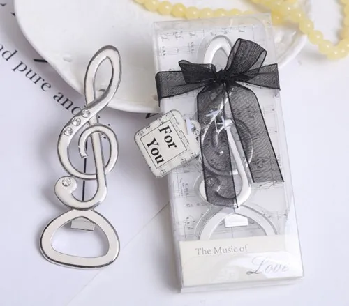 (25 Pieces/lot) Newest music-inspired theme Wedding Favors of Music Note Bottle Opener wedding souvenirs For Love Party Favors