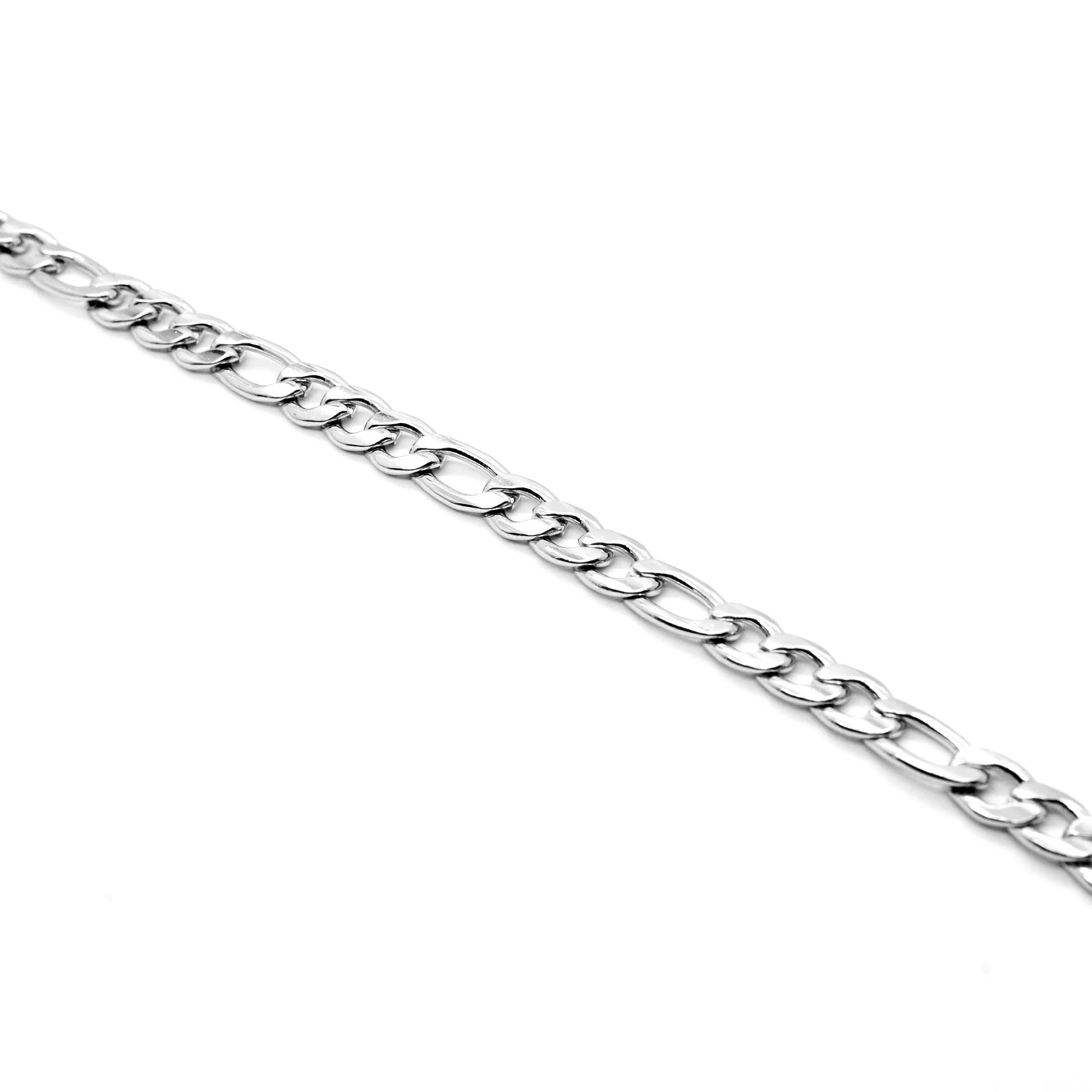 Silver Color Curb Cuban Bracelet For Men Jewelry Stainless Steel Figaro Link Chain Bracelets Hand Jewelry Anklet Gifts