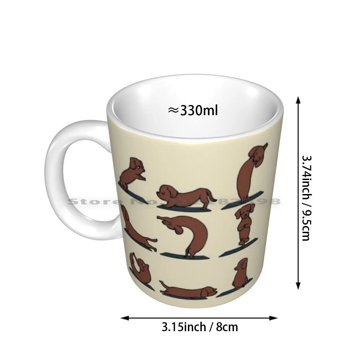 Dachshund Yoga Ceramic Mugs Coffee Cups Milk Tea Mug Dachshund Yoga Creative Trending Vintage Gift Bottle Cup