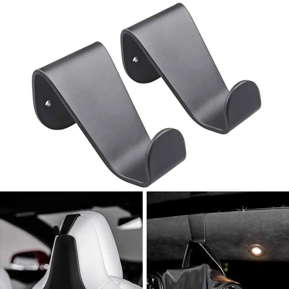 

Vehicle Seat Coat Bag Holder Hooks,Seat Headrest Back Hook,Bag Holder Clothes Hangers Designed For Tesla Model S Model X-Set Of2