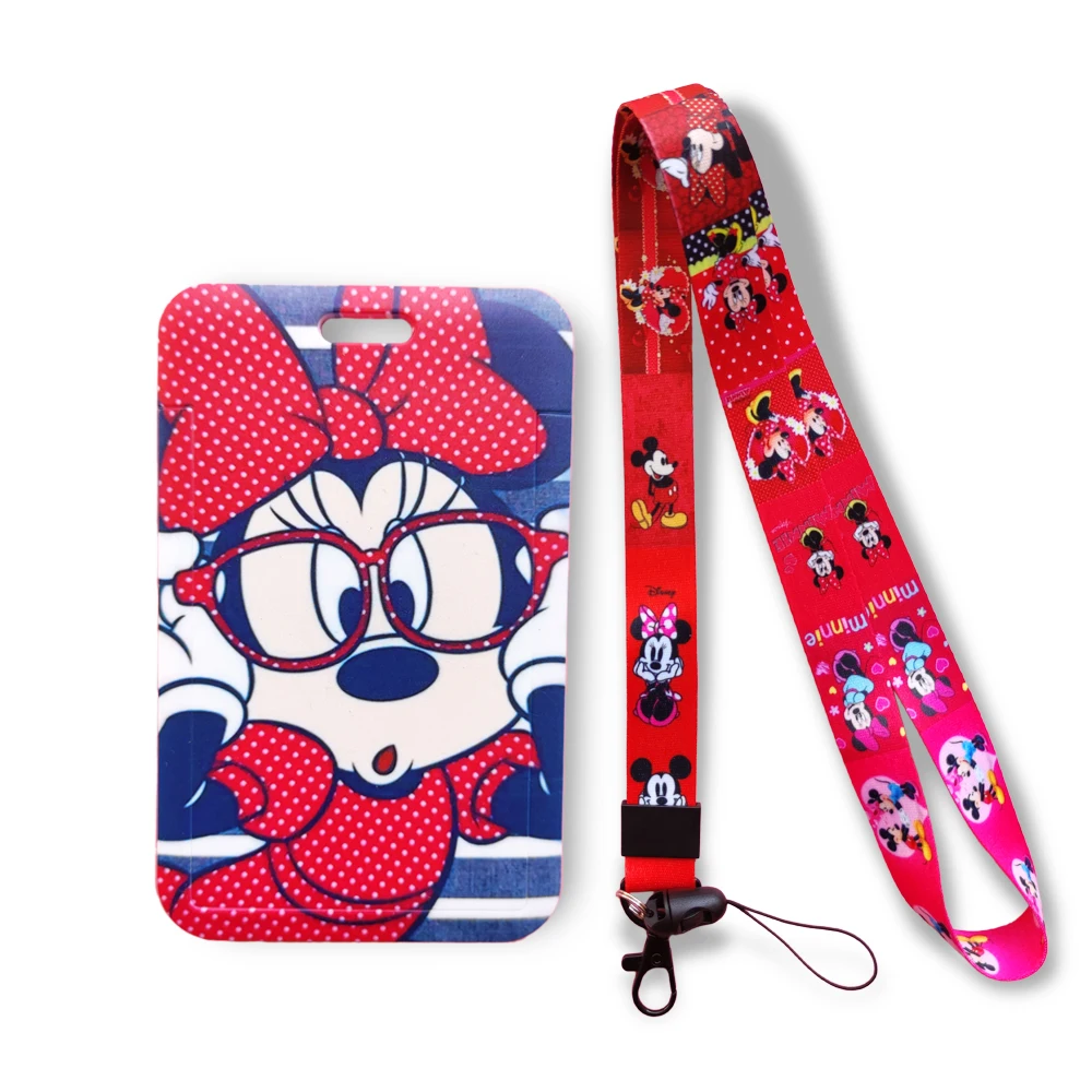 

Disney Mickey Mickey Mouse Lanyards Keychain Badge Holder ID Card Pass Hang Rope Lanyard Key Ring Kids Gifts Accessories