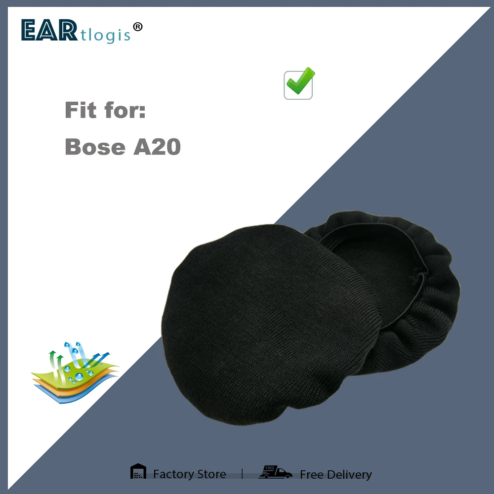 

1 pair of Sleeve Stretch Covers Sweat Absorption Washable Germproof Deodorizing for Bose A20 A 20 A-20 Headset