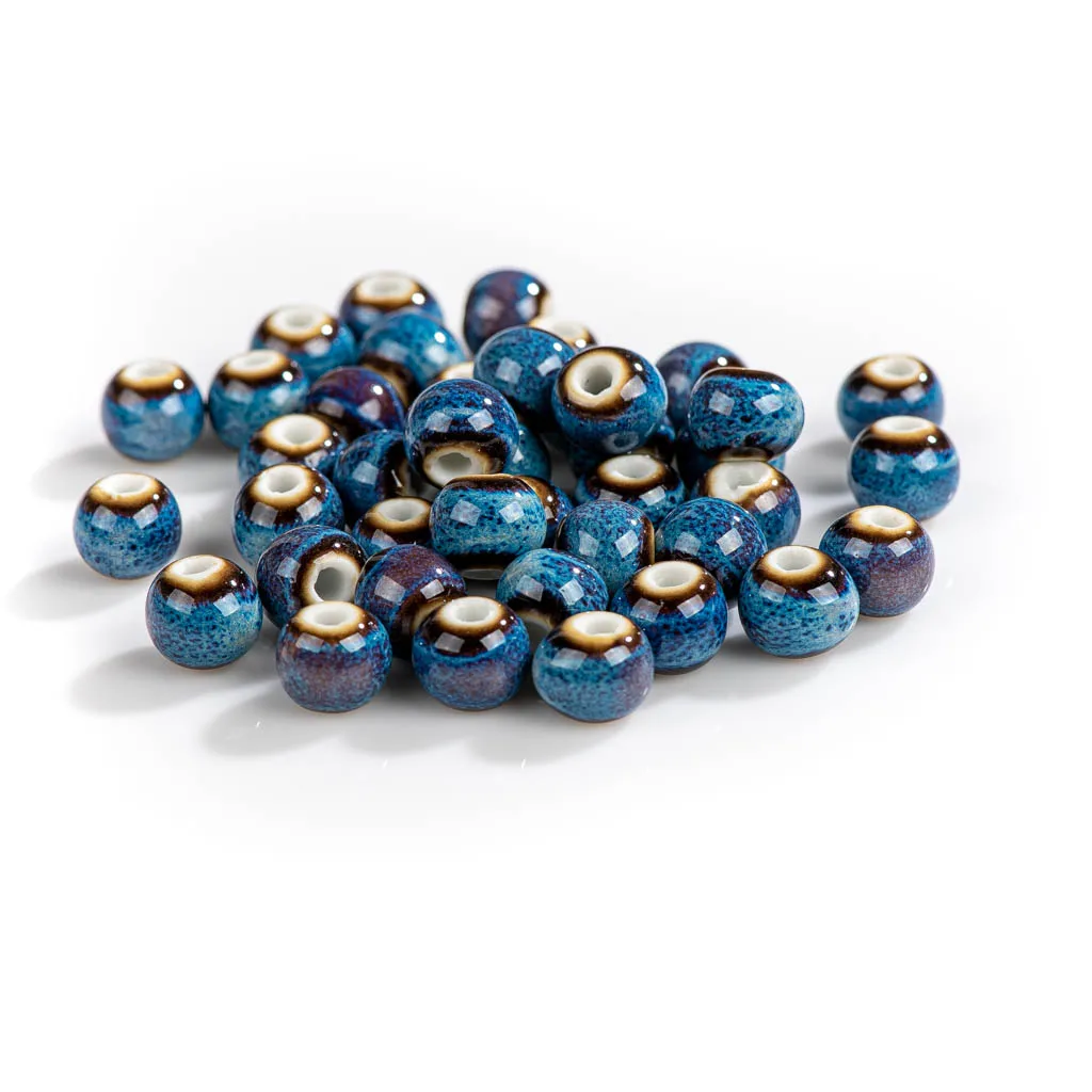 9-11mm 40pcs Special Color Ceramic Round Beads For Jewelry Making Bracelet Necklace Handmade DIY Materials #XN137-1