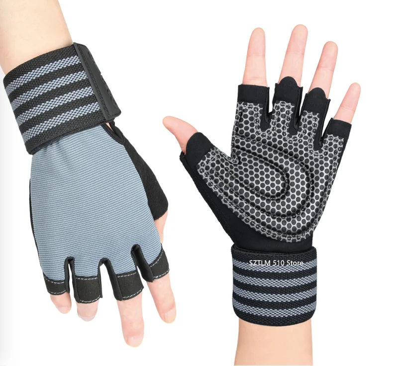 B123  men and women mountain bike gloves Outdoor riding half finger gloves wrist wearable fitness sports gloves