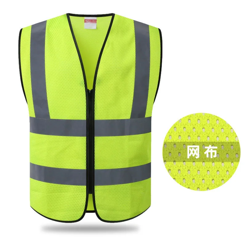 Custom Logo Safety Vest Customize Class 2 Visibility Reflective with Zipper Construction Security Climbing Traffic Engine Vests