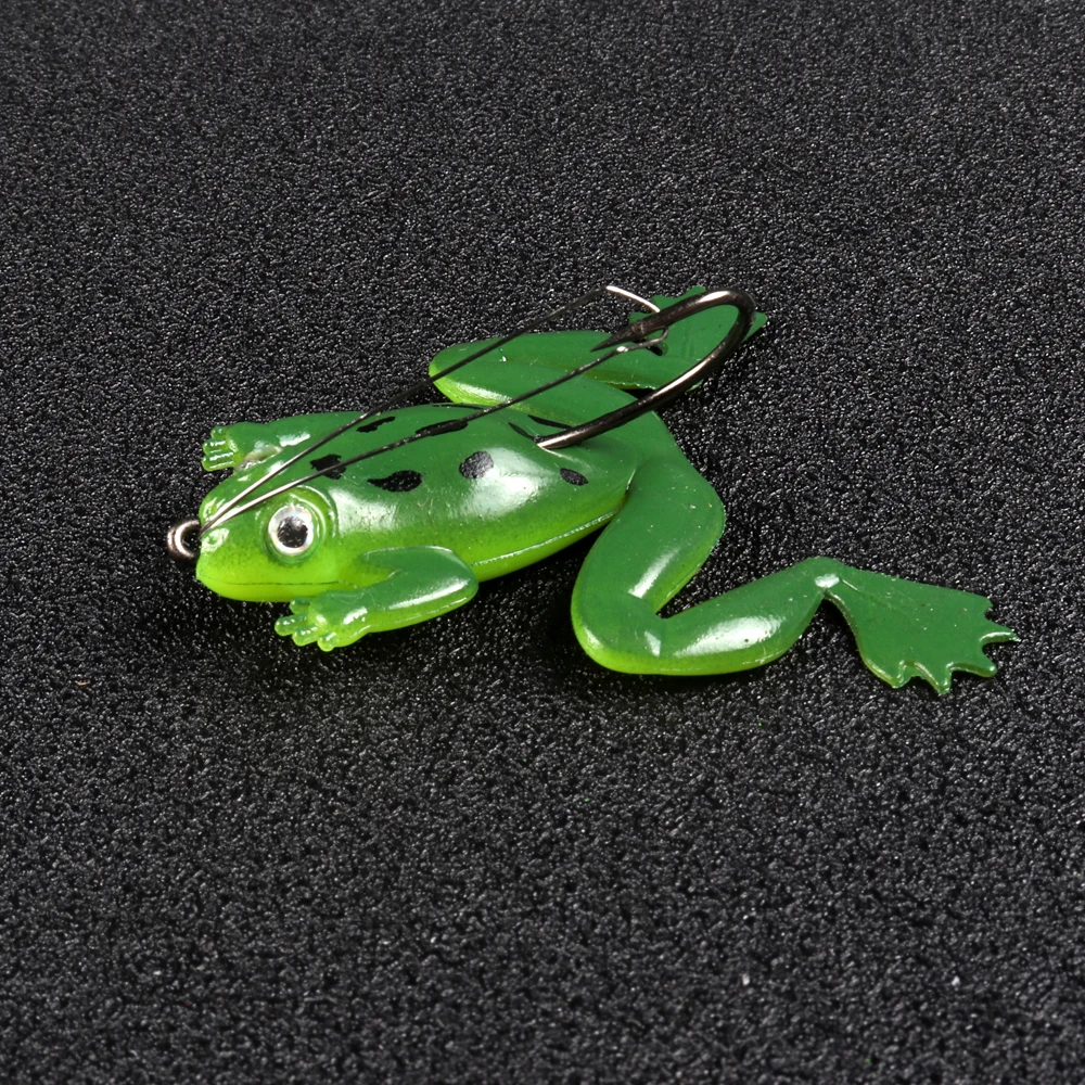 TEUKIM 4Pcs/set 6cm 5g Rubber Frog Soft Bait Fishing Lures Set Sea Fishing Plastic Fish with Hook Carp Fishing Tackle image 2
