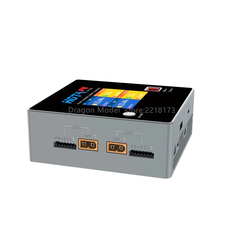 HOTA F6 QUAD-CHANNEL SMART Charger 1000W 4*15A for Lipo LiIon NiMH Battery with Type-C iPhone Samsung Charging