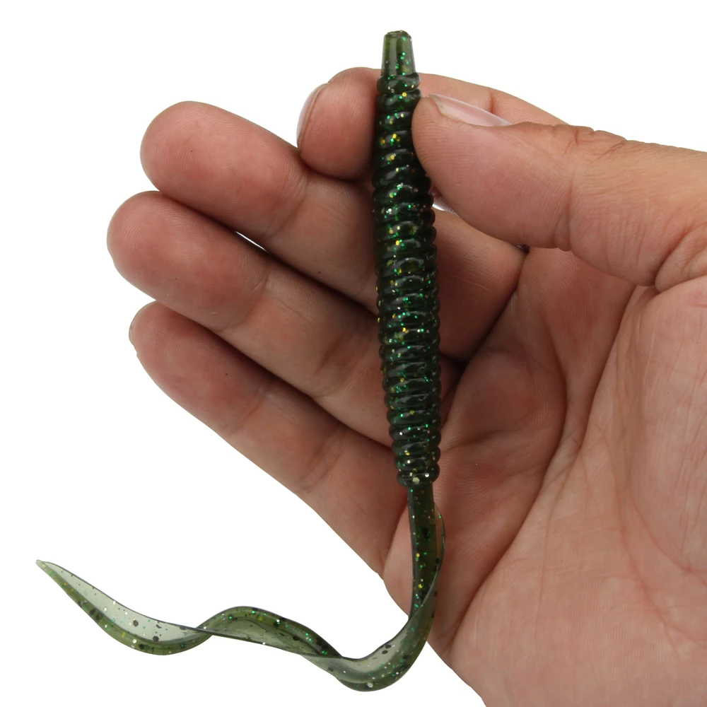 Spinpoler 18Cm 13Cm Zachte Lokken Worm Baits Flexibele Lange Staart 4 Kleuren Silicone Regenworm Worms Levensechte Vissen Lokken 5 Stks/pak