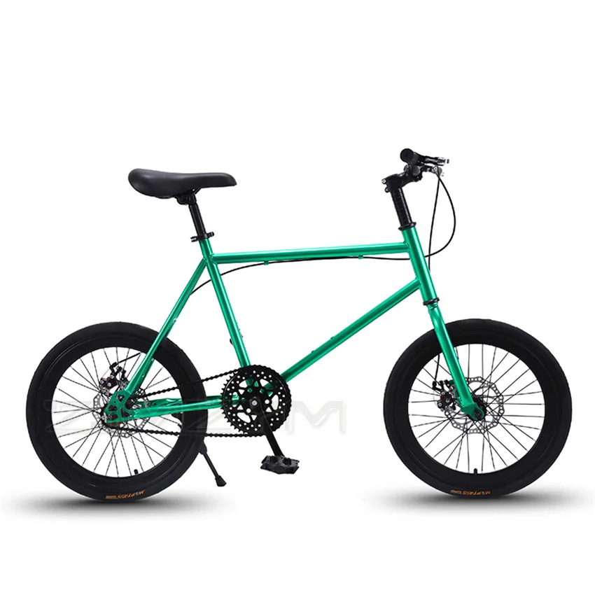 20 Inch Bike Single Speed Fixie Bike Double Dsic Brake Bicycle Freewheel Frame Mini Bicycle Fit Height 155cm To 180cm