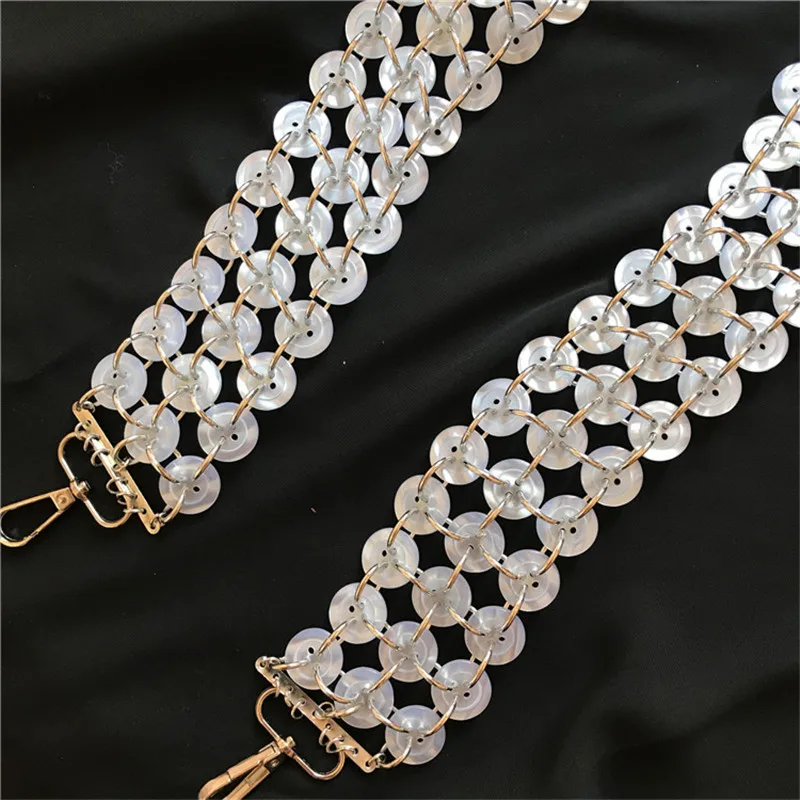 2020 fashion resin fastener bag chain for show button chainmail bag chain