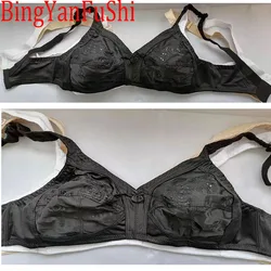 Women bra Unlined Lace Sheer Full Cover Ultra Thin Big bust Wireless push up Bralette 36 38 40 42 44 46 48 50 D E F G cup bh C12