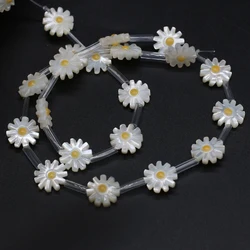 Natural sea shell mother-of-pearl sun flower-shaped loosely spaced beads jewelry DIY bracelet necklace accessories making12mm