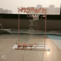 Custom Acrylic Wedding Invitations Match Flower Envelopes,Acrylic Invitations,10pcs Floral Clear Invitations,Acrylic Menu Cards