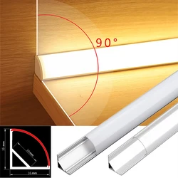 0.5m/pcs V-Type Corner Aluminum Profile For 5050 3528 Milky/Transparent Cover LED Channel Cabinet Bar Strip Lights Cabinet Light