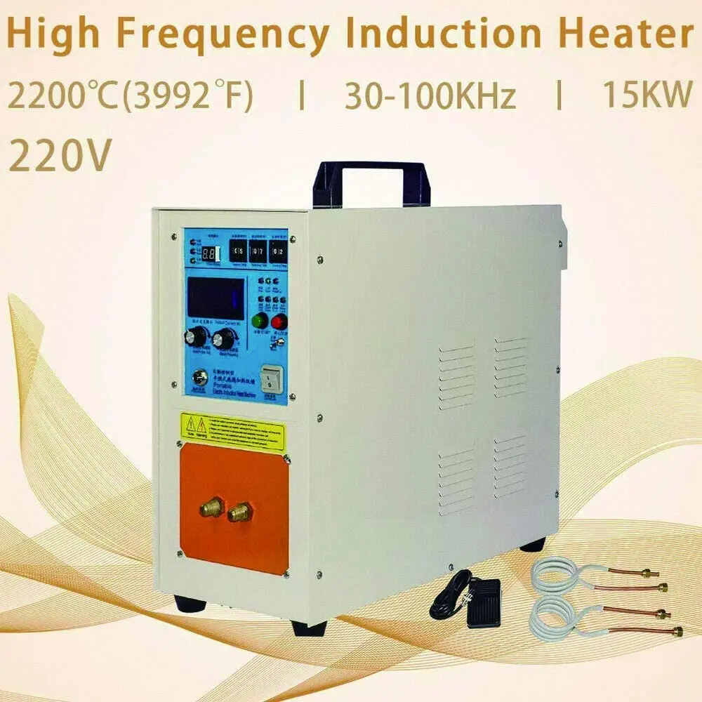 

110V/ 220V 15KW 30-100KHz High Frequency Induction Heater Furnace 2200 ℃ (3992 ℉) High Frequency Machine